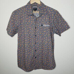 RVCA Men's Sz S Floral Patterned Short Sleeve Button Up Shirt